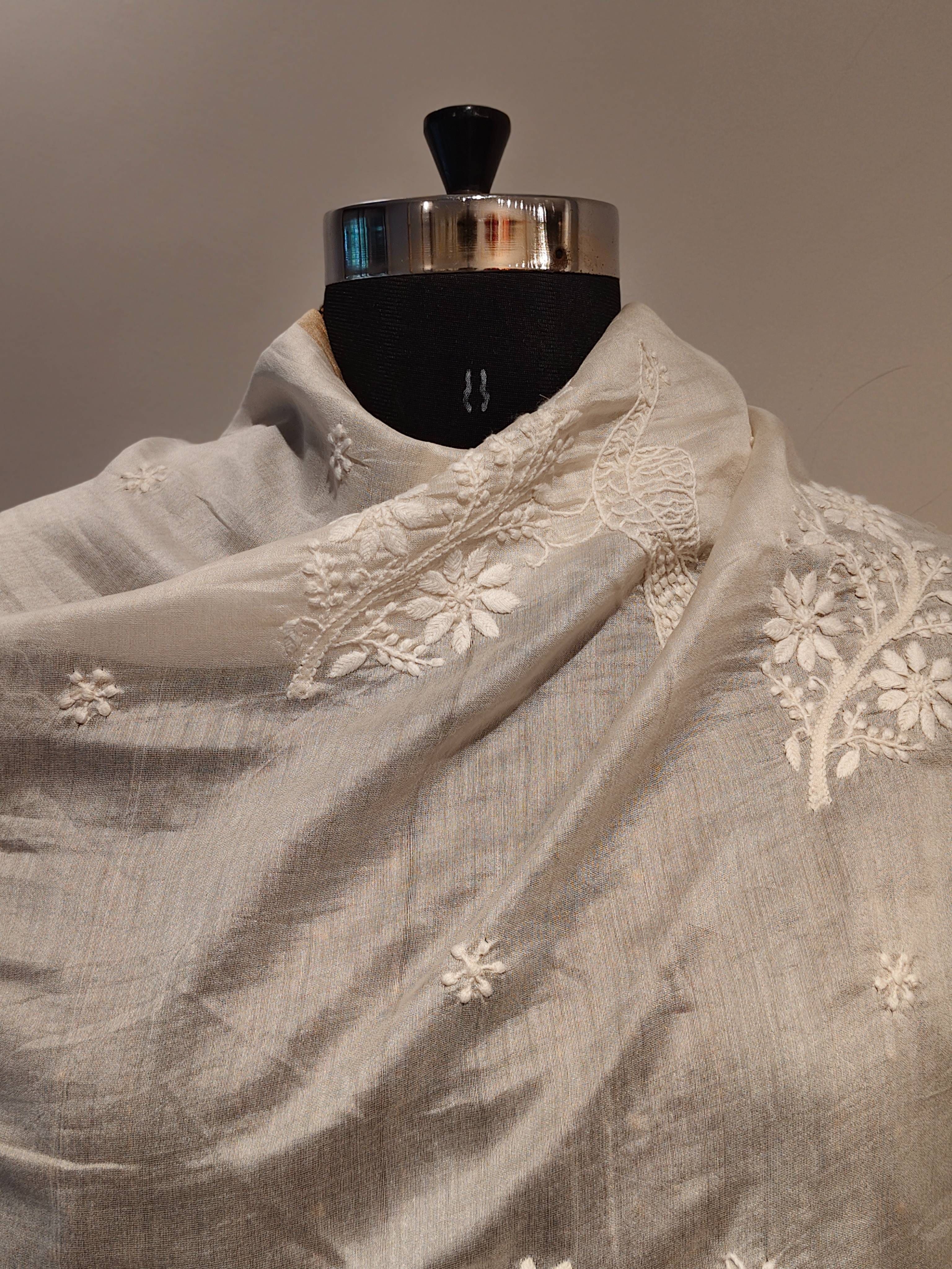 White Chikankari Dupatta